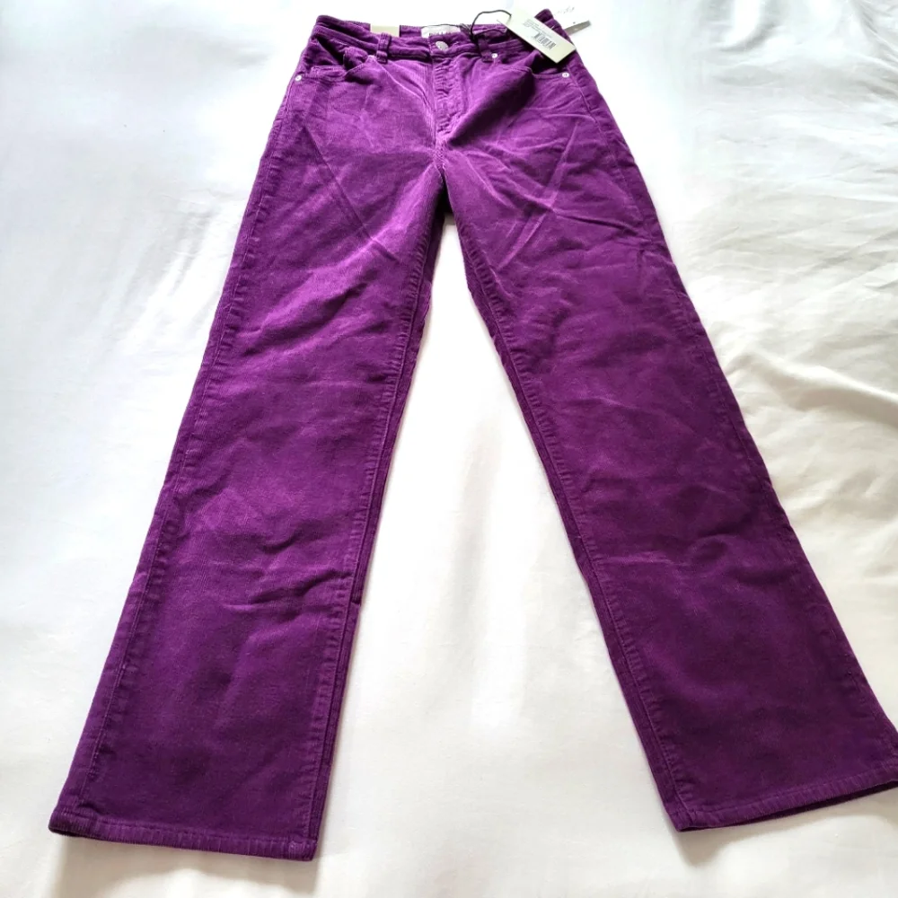 Rolla’s X Free People Original Straight High Rise Cord Corduroy Pants Purple 27